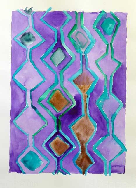 Inokuma Rug Drawing Purple and Green