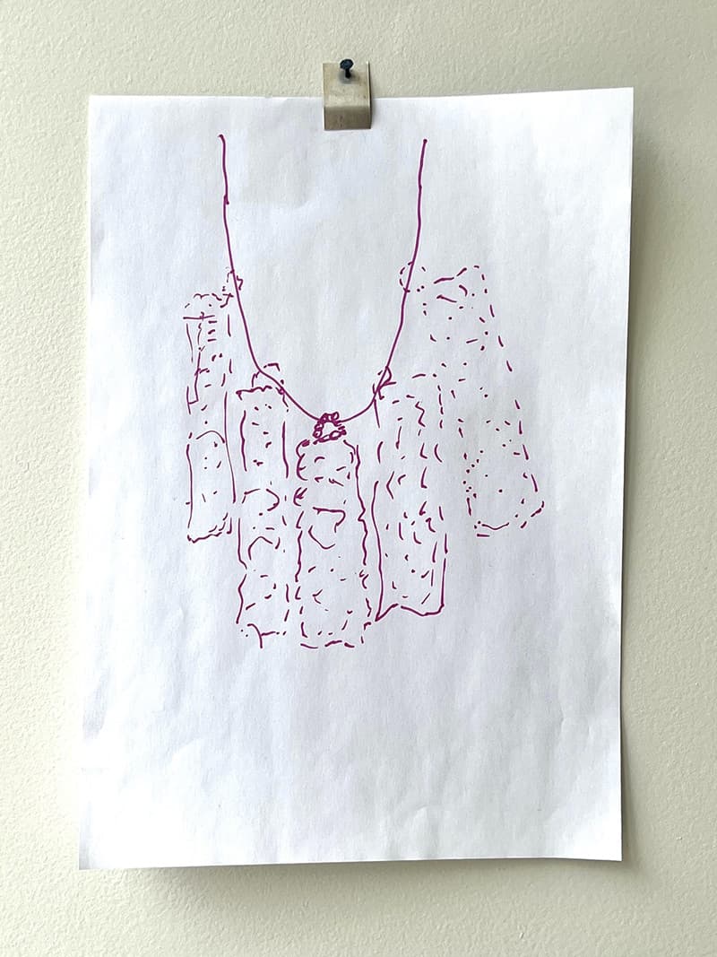 Drawing with silver hanger