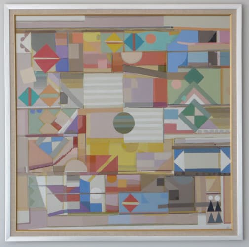 Human craft element applied to macramé textile sampler