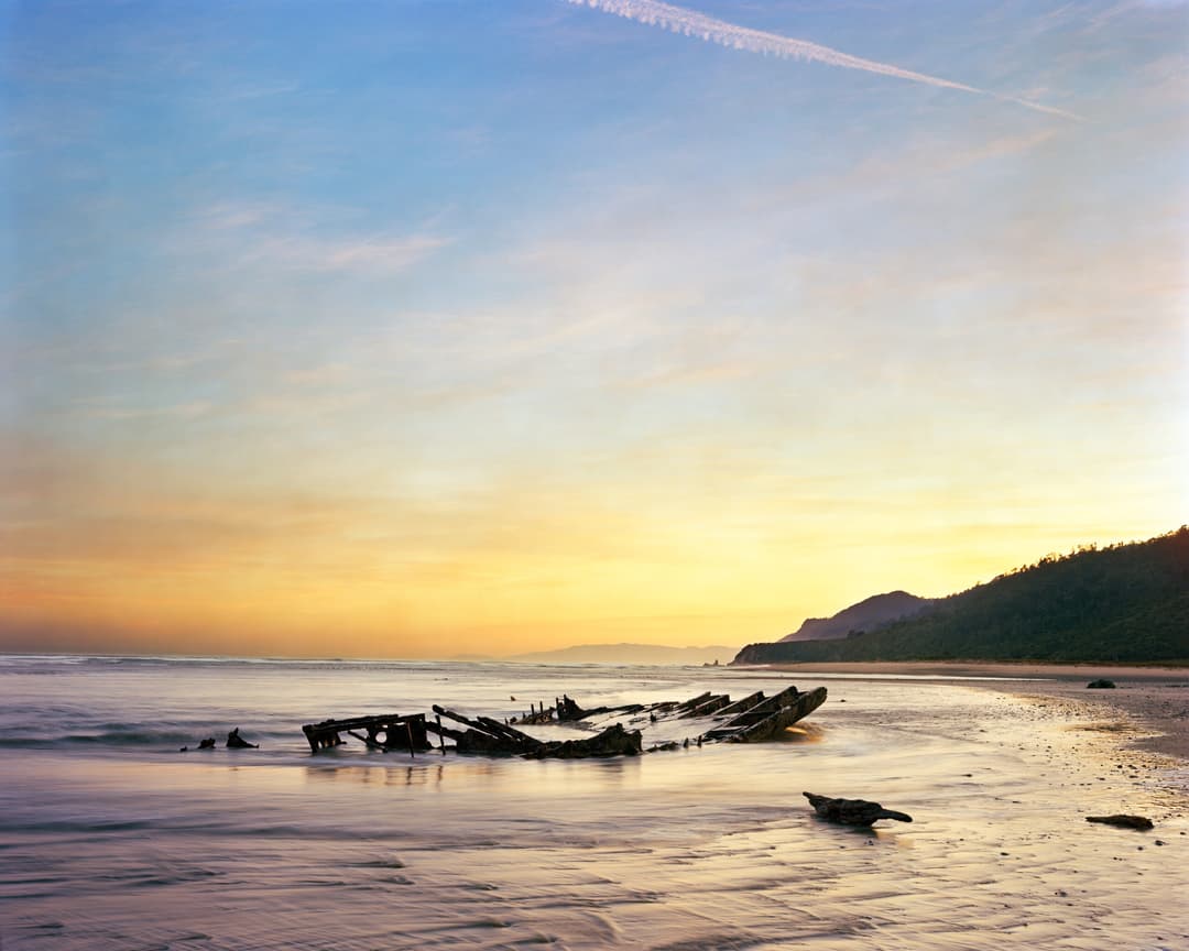 Winter Morning, Remains of the Coal Barge S.S. Lawrence, Mōkihinui